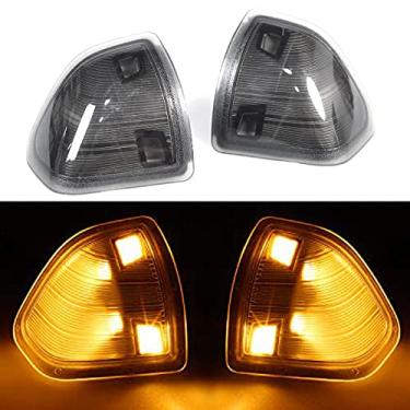 Imagem de YMHHefy Luz de seta com espelho lateral de LED, luz de seta para a esquerda, motorista, direita, lâmpada de passageiro, lente fumê compatível com Dodge Ram 1500 2500 3500 4500 5500 2010-2018, 2 peças