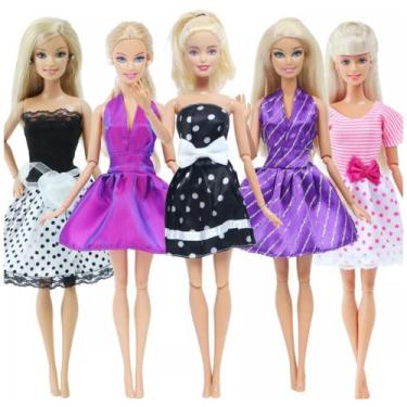 Kit Roupa Boneca Barbie Roupinha 10 Peças Tecido