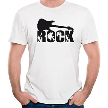 Imagem de Camiseta rock camisa rockeiro guitarra música metal Cor:Preto com Cinza;Tamanho:P