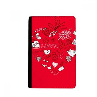 Imagem de Porta-passaporte de coração vermelho branco para o dia dos namorados Notecase Burse carteira capa para cartão, Multicolor