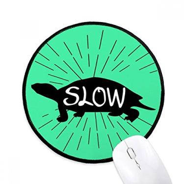 Imagem de Mouse pad natural tartaruga, contorno de animal, tapete redondo para computador