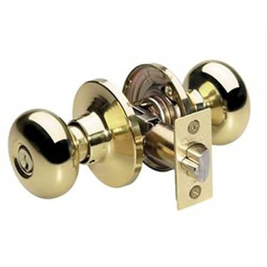 Imagem de Master Lock BCO0103 Maçaneta de porta de biscoito com trava, latão polido