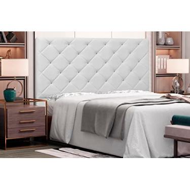 Imagem de Cabeceira Cama Box de Casal Estofada 1,40 M - Tânia (Corano, branco)