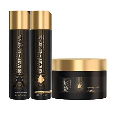 Imagem de Kit Shampoo Condicionador E Máscara Sebastian Professional Dark Oil Pequeno