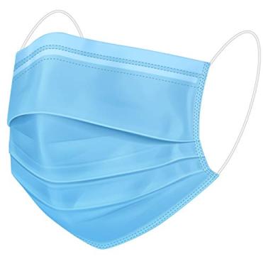 Imagem de Mascara Descartavel Tripla Com Elastico e Clip Nasal - 500 Un - Azul