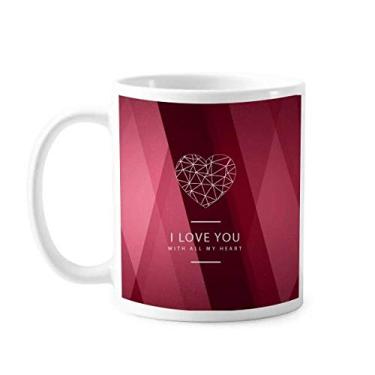 Imagem de Caneca de cerâmica para café e porcelana do dia dos namorados Love You da Red Wine