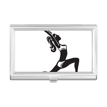 Imagem de Yoga Keep Healthy Stretching Outline Porta-cartões de visita Carteira de bolso