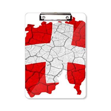 Imagem de Mapa Suíça Padrão Bandeira Abstrata Prancheta Pasta Bloco de Escrita Placa de Apoio A4