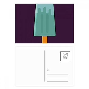 Imagem de Cartão postal azul verde picolé doce sorvete conjunto de cartões postais de aniversário cartão de agradecimento
