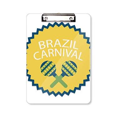 Imagem de Instrumento Celebrate Brazil Carnaval Prancheta Pasta Bloco de Escrita Placa de Apoio A4