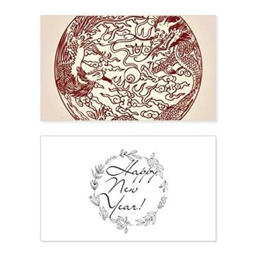 Imagem de Dragão chinês Fênix Fly Animal Retrato Ano Novo Festival Cartão Bless Mensagem Presente