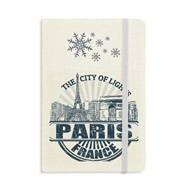 Imagem de Caderno de arquitetura com bandeira da França de Paris com flocos de neve