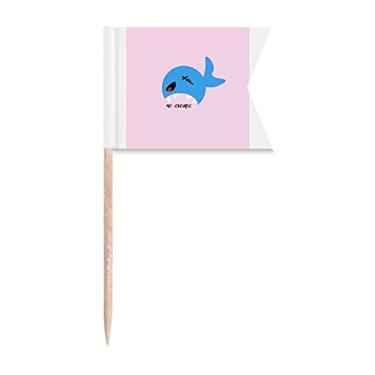 Imagem de Shark Predators Hunt Art Deco Gift Fashion Toothpick Flags Marcação de etiquetagem para bolo de festa, comida de queijo