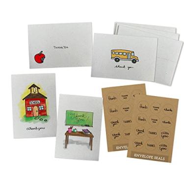Imagem de Sugartown Greetings Cartões de agradecimento escolar – 24 cartões e envelopes com adesivos Kraft