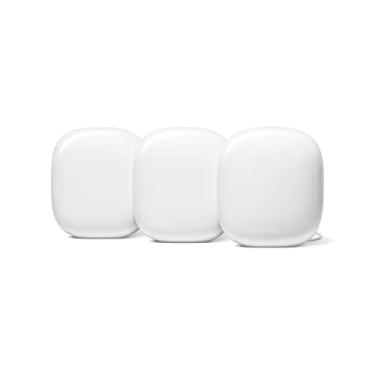 Imagem de Google Nest WiFi Pro - 6E - Sistema Wi-Fi doméstico confiável com velocidade rápida e cobertura de toda a casa - roteador de malha - pacote com 3 - neve
