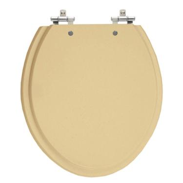 Imagem de Assento Sanitário Convencional Oval Rosa Coral Tampa para Vaso em Madeira Laqueada