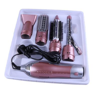 Imagem de Escova De Secador De Cabelo Rosa Eu Plug Kit 4 Em 1 Secador