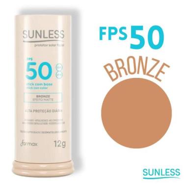 Imagem de Protetor Solar Facial Fps50 Stick Com Base Bronze Sunless 12G Farmax