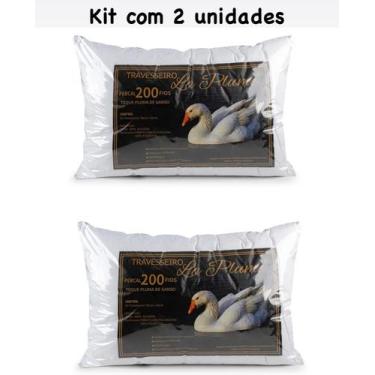 Imagem de Kit 2 Travesseiros Pluma De Ganso 100% Toque Macio Sono Bom - Beatriz