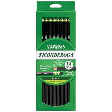 Imagem de Lápis Dixon Ticonderoga com caixa de madeira nº 2, pré-afiados, pacote com 60, preto (13915) (60)