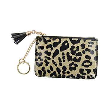 Imagem de CALLARON bolsas da moda carteira de mulher bolsa leopardo indo com estilo porta-moedas bolsa de moedas feminina carteira feminina com zíper lantejoulas carteira pequena titular do cartão