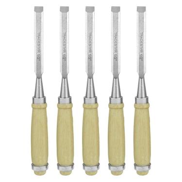 Imagem de Kit 5 Formão Madeira Corte Entalhe 1/2 Pol 12Mm Tradestar