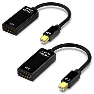 Imagem de Adaptador Mini DisplayPort para HDMI, pacote com 2 mini DP (compatível com Thunderbolt) para HDMI 4Kx2K, cabo banhado a ouro para MacBook Pro, MacBook Air, Mac Mini, Microsoft Surface Pro 3/4 (pacote