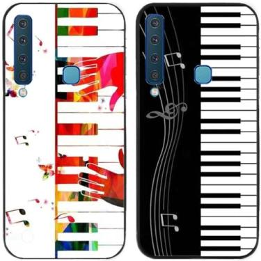Imagem de Capa de telefone traseira de silicone em gel TPU com estampa de piano clássico, 2 peças para Samsung Galaxy All Series (Galaxy A9 2018)