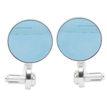 Imagem de Espelho de guidão de motocicleta, antirreflexo, resistente ao desgaste, 19 cm, fácil de substituir, para scooters, motocicletas, bicicletas elétricas, design elegante, espelho azul, campo de visão