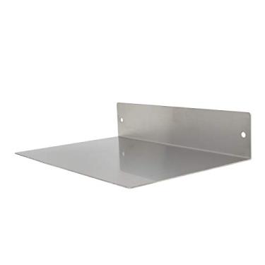 Imagem de Prateleira flutuante Buhbo montada na parede, aço industrial moderno resistente 12"W x 8"D Stainless Steel