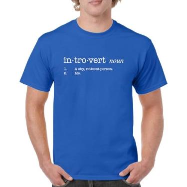 Imagem de Camiseta Introvert Definition Funny Anti-Social Humor People Suck Stay at Home Anti Social Club Sarcástica Masculina, Azul, M