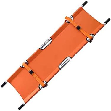 Imagem de Maca dobrável de emergência Maca portátil de liga de alumínio, maca médica de transporte de pacientes de comprimento ajustável para hospitais, clínicas, famílias, campos esportivos