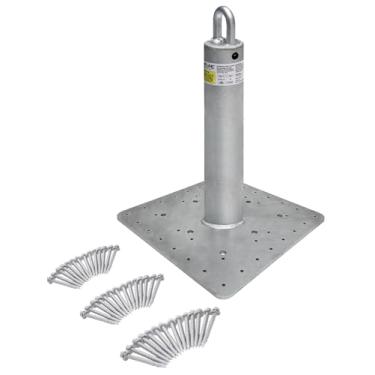 Imagem de Frontline Fall Protection RO18 Âncora de telhado comercial 45,72 cm | Ponto de ancoragem de telhado de aço galvanizado compatível com OSHA e ANSI | Aplicação de metal, madeira ou concreto