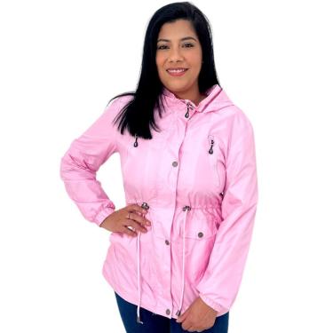 Imagem de Jaqueta Corta Vento Parka Feminina Mosaico Alongada C Capuz-Feminino
