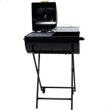 Imagem de Churrasqueira Meia Bafo Grande Com Carrinho E 2 Grelhas Preto