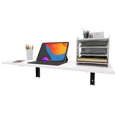 Imagem de Mesa Dobrável Portátil 60x40 cm, Branca, Suporte para Tablet, Notebook, iPad, iPhone