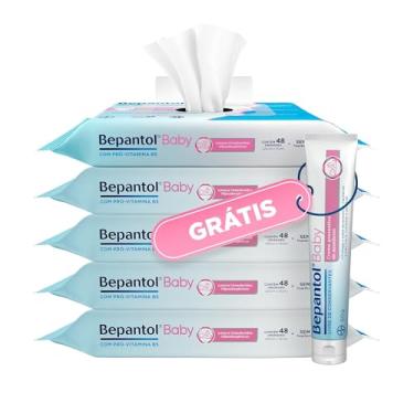 Imagem de Bepantol Baby Kit, Leve 5 Pacotes de Lenço Umedecido Bepantol e Ganhe Pomada Assadura Bepantol Baby 60G