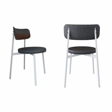 Imagem de Cadeira Kyta Fixa com 4 Pés 50 X 44,7 X 83,8 Cm com 2 Unidades Grafite/Whisky/Preto