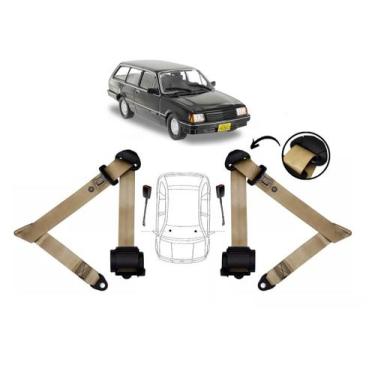 Imagem de Par de Cintos de Segurança 3 pontos Marajó + Par de Fechos - HCML, Beg