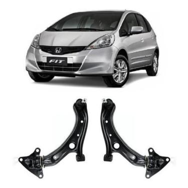 Imagem de Kit 2 Bandeja Leque Suspensão Dianteira Honda Fit 2012 2014 - Auto Fle