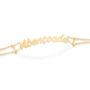 Imagem de Pulseira banhado ouro 3x 24k 18k e 22k feminina elo cadeado abençoada 