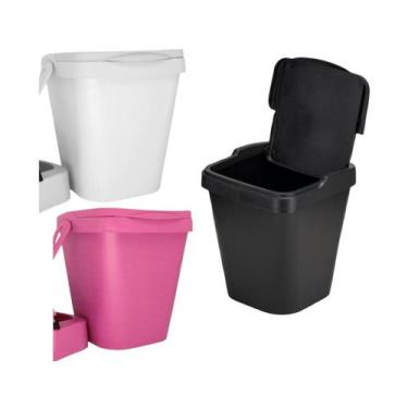 Imagem de Lixeira Com Tampa 4,8 Litros Elegance - JW SHOP, Rosa