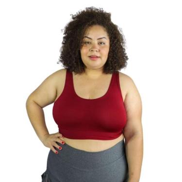 Imagem de Top plus size academia esporte treino feminino - SWG, Bordô, GG