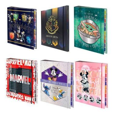 Imagem de Fichário Universitário Escolar Argolado Personagens 24,5x30 - dac, Bra