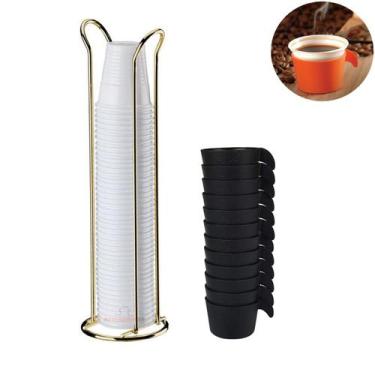 Imagem de Kit Porta Copos Descartável De Mesa Café Chá 50/80ml Suporte Organizad