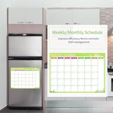 Imagem de Planejador de Quadro Branco, Planejador Semanal Com 3 Canetas de Quadro e 1 Peça de Borracha, Planejador Semanal Magnético, Quadro Branco Magnético para Geladeira, Freezer,