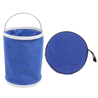 Imagem de Balde dobrável com alça, recipiente de água dobrável portátil 13L com bolsa de armazenamento para pesca acampamento caminhada mochila sobrevivência ao ar livre lavagem de carro, azul