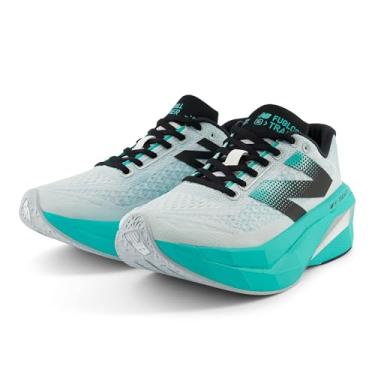 Imagem de New Balance FuelCell Supercomp Trainer V3 Tênis de corrida feminino, Branco/Cyber Jade/Prata Metálico, 40