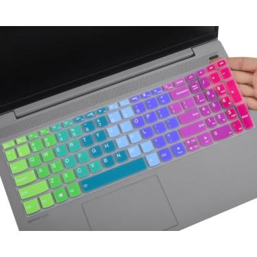 Imagem de Capa de teclado colorida para Lenovo Yoga 7i 2024 2023 16 polegadas/Lenovo ideaPad 1 1i/ideaPad 3 3i 5 5i 15.6, IdeaPad Flex 5 5i 15.6 16, ideaPad Slim 7 15.6, ThinkBook 15 G2 G3 15.6 P - arco-íris