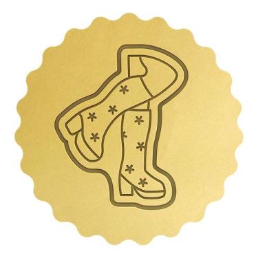 Imagem de Cortador Biscoito Bota de Dança com Desenhos - DOCE IMPRESSO,  6cm